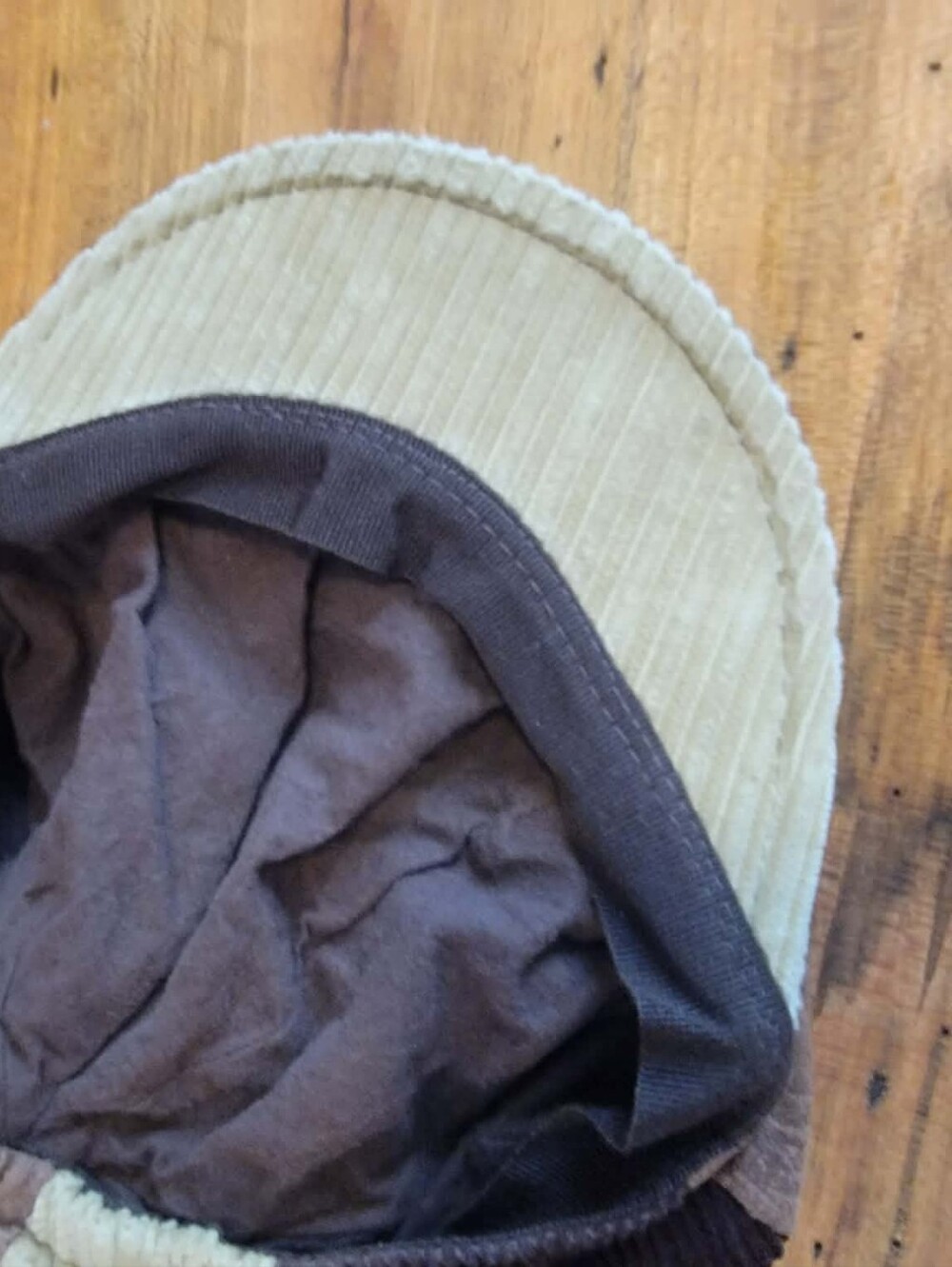 Vintage Look JCT Corduroy Patchwork Newsboy Cap w/Yarn Pom Pom - Picture 8 of 15